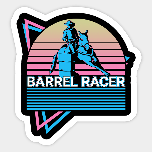 Barrel Racer Barrel Racing Rodeo Horseback Riding Retro Gift Sticker by Alex21